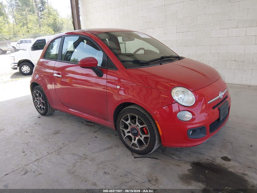 2012 Fiat 500 VIN 3C3CFFBR4CT363634 IAAI salvage auction — LEFT SIDE, Bill Of Sale (Washington), sold $1,675 on 2026-07-08 (photo 1)
