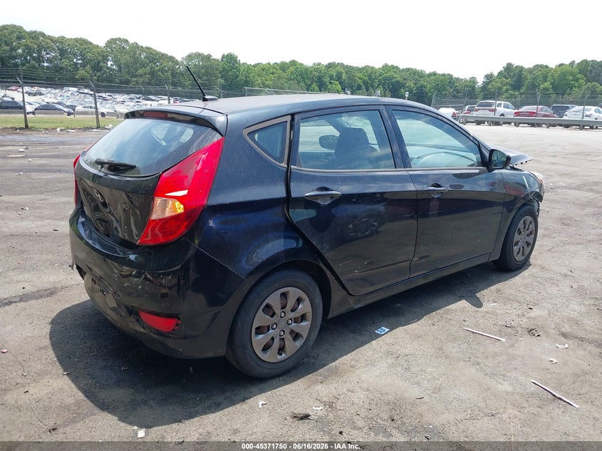 2017 Hyundai Accent VIN KMHCT5AE4HU338738 IAAI salvage auction — FRONT & REAR, Salvage (North Carolina), sold $950 on 2026-07-16 (photo 4)