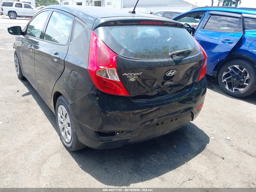 2017 Hyundai Accent VIN KMHCT5AE4HU338738 IAAI salvage auction — FRONT & REAR, Salvage (North Carolina), sold $950 on 2026-07-16 (photo 6)