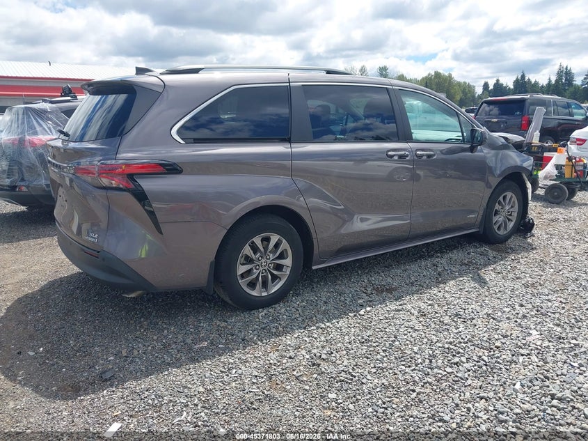 2021 Toyota Sienna VIN 5TDJSKFC2MS015601 IAAI salvage auction — FRONT END, Bill Of Sale (Washington), sold $10,200 on 2026-07-22 (photo 4)