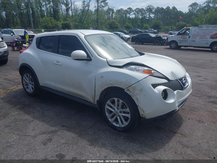 2014 Nissan Juke VIN JN8AF5MR7ET350910 IAAI salvage auction — FRONT END, Rebuildable (Florida), sold $700 on 2026-07-14 (photo 1)
