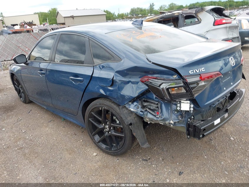 2025 Honda Civic VIN 2HGFE2F55SH585104 IAAI salvage auction — FRONT & REAR, Clear (Michigan), sold $7,300 on 2026-07-30 (photo 3)