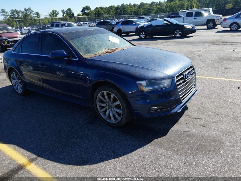 2014 Audi A4 VIN WAUBFAFL4EN019186 IAAI salvage auction — FRONT END, Clear (South Carolina), sold $350 on 2026-07-22 (photo 1)