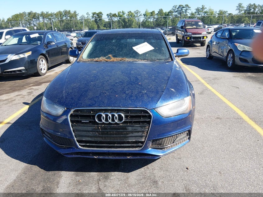 2014 Audi A4 VIN WAUBFAFL4EN019186 IAAI salvage auction — FRONT END, Clear (South Carolina), sold $350 on 2026-07-22 (photo 6)