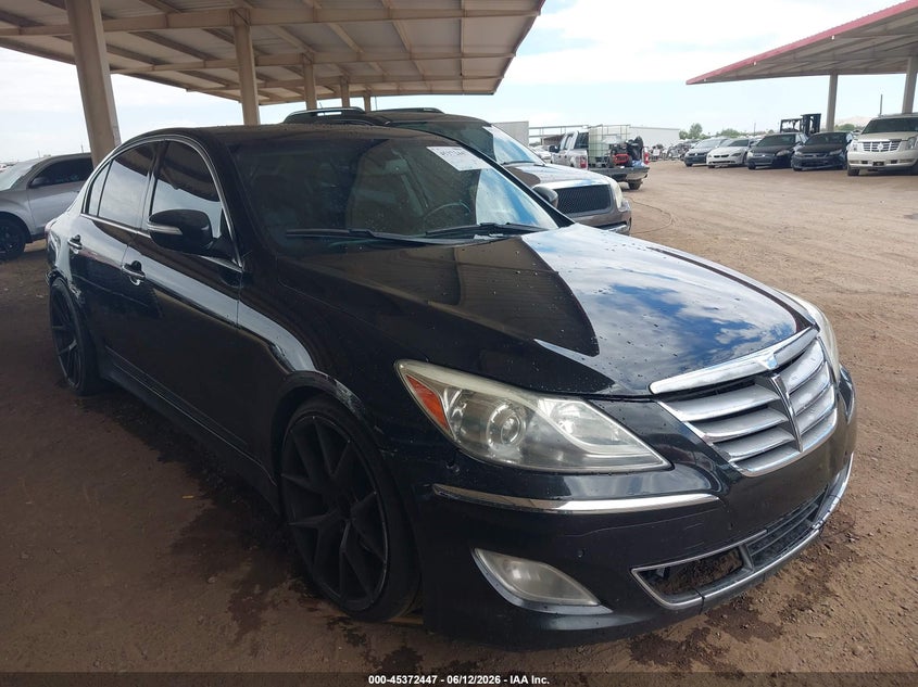 2012 Hyundai Genesis VIN KMHGC4DD4CU158893 IAAI salvage auction — RIGHT REAR, Clear (Arizona), sold $650 on 2026-07-11 (photo 1)