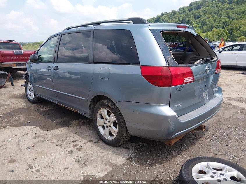 2005 Toyota Sienna VIN 5TDBA23C35S049186 IAAI salvage auction — FRONT & REAR, Salvage (West Virginia), sold $250 on 2026-07-31 (photo 3)
