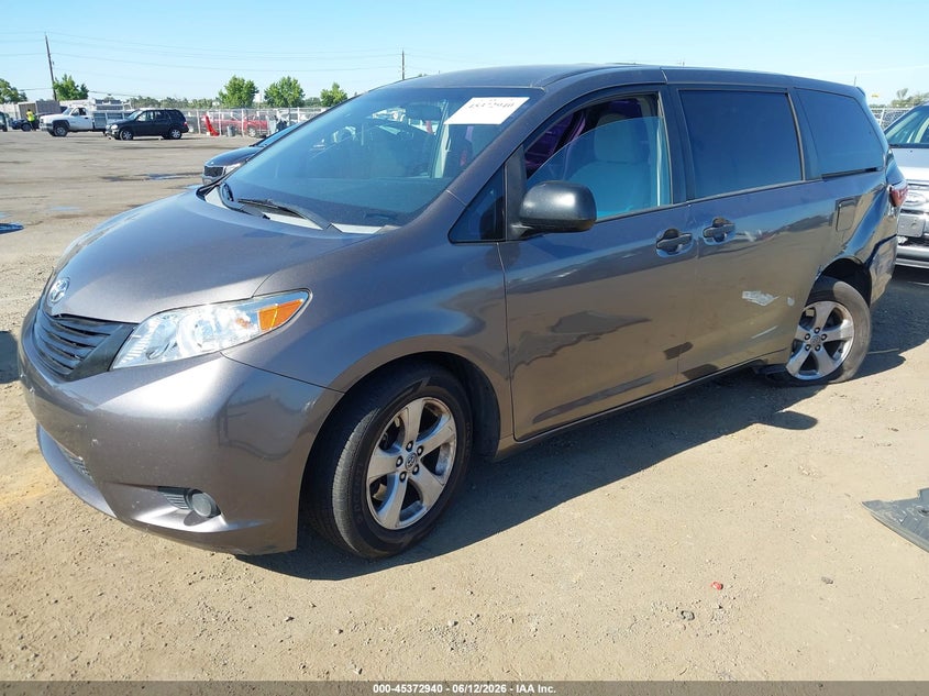 2015 Toyota Sienna VIN 5TDZK3DC0FS613264 IAAI salvage auction — LEFT REAR, Salvage (Arizona), sold $2,950 on 2026-07-08 (photo 2)