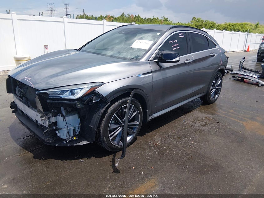 2023 Infiniti Qx55 VIN 3PCAJ5JR5PF102787 IAAI salvage auction — FRONT & REAR, Salvage Title, sold $25 on 2026-07-27 (photo 2)