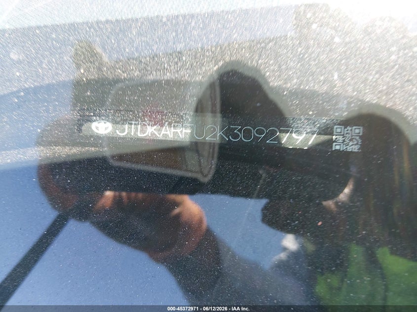 2019 Toyota Prius VIN JTDKARFU2K3092797 IAAI salvage auction — FRONT & REAR, Salvage Title, sold $5,900 on 2026-07-16 (photo 9)