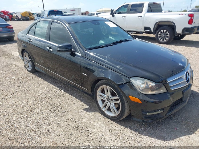 2012 Mercedes-benz C-klasse VIN WDDGF4HB1CR200269 IAAI salvage auction — NORMAL WEAR, Original (Texas), sold $825 on 2026-07-15 (photo 1)