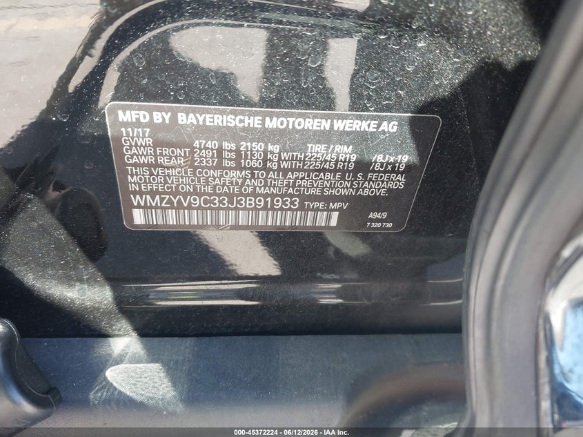2018 Mini Countryman VIN WMZYV9C33J3B91933 IAAI salvage auction — LEFT REAR, Salvage (California), sold $2,400 on 2026-08-10 (photo 9)