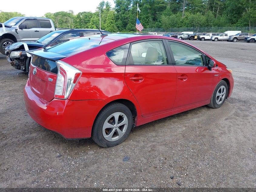 2013 Toyota Prius VIN JTDKN3DU4D5628516 IAAI salvage auction — LEFT REAR, Salvage (Massachusetts), sold $2,450 on 2026-07-17 (photo 4)