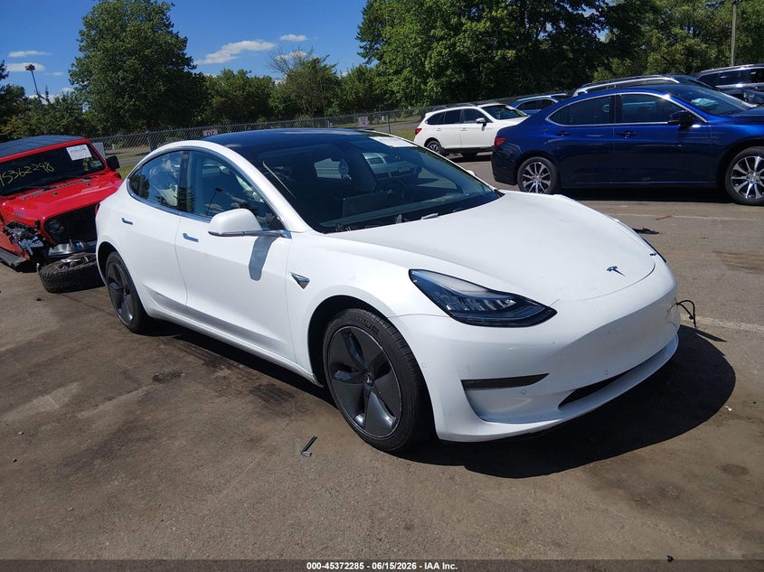 2018 Tesla Model 3 VIN 5YJ3E1EB5JF120832 IAAI salvage auction — LEFT FRONT, Salvage (New Jersey), sold $6,500 on 2026-08-01 (photo 1)