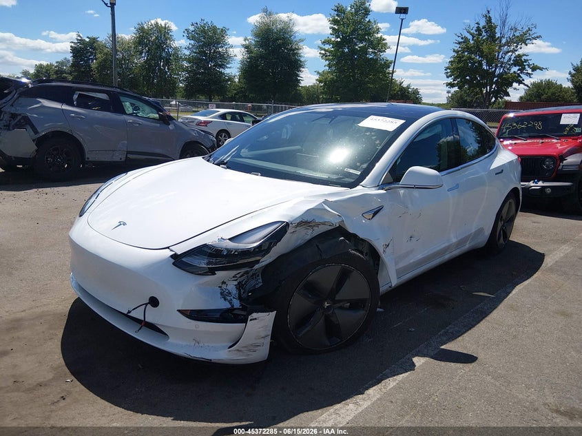 2018 Tesla Model 3 VIN 5YJ3E1EB5JF120832 IAAI salvage auction — LEFT FRONT, Salvage (New Jersey), sold $6,500 on 2026-08-01 (photo 2)