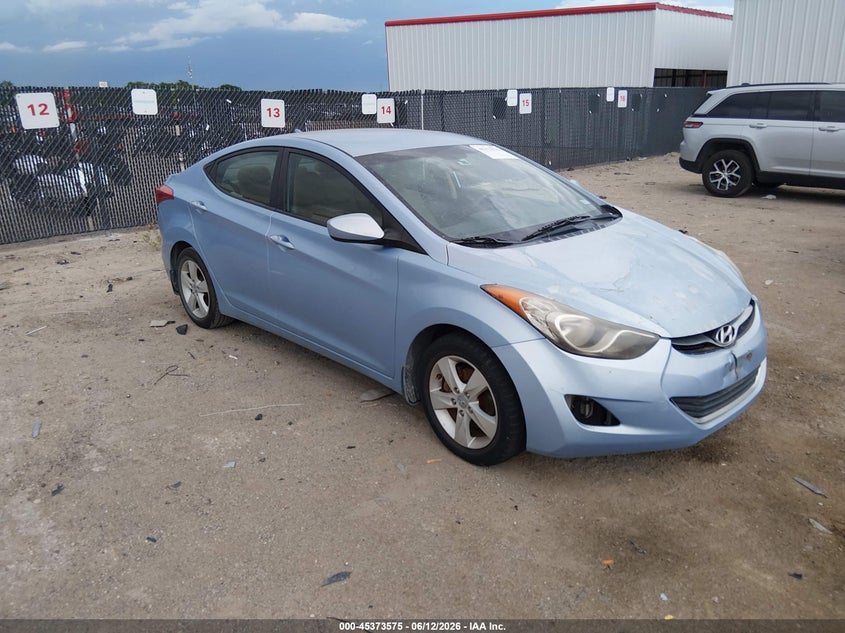 2012 Hyundai Elantra VIN KMHDH4AE5CU441028 IAAI salvage auction — LEFT SIDE, Original (Texas), sold $25 on 2026-07-28 (photo 1)