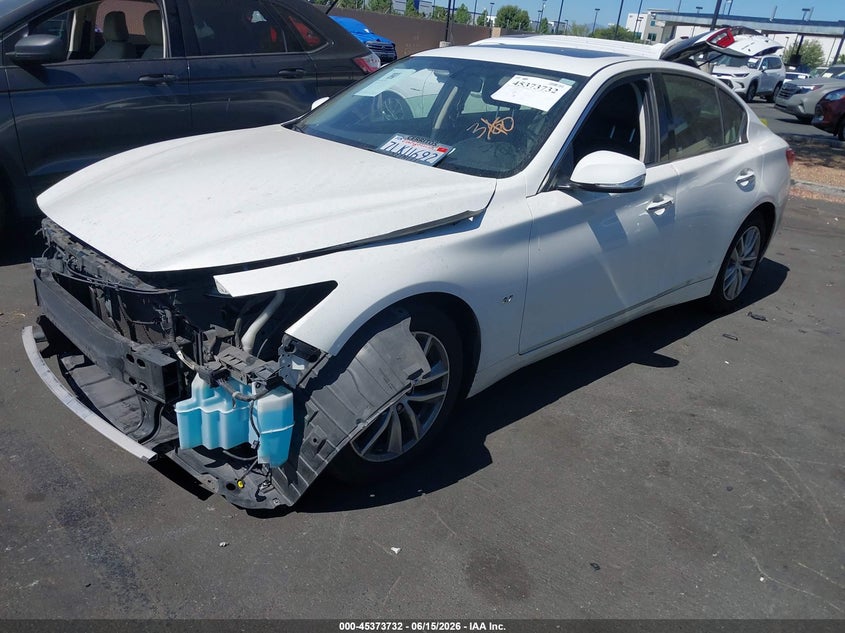 2015 Infiniti Q50 VIN JN1BV7AP2FM346151 IAAI salvage auction — FRONT END, Salvage Title, sold $2,600 on 2026-07-08 (photo 2)
