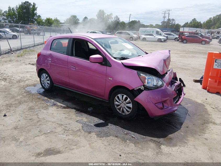2015 Mitsubishi Mirage VIN ML32A3HJ5FH004739 IAAI salvage auction — FRONT END, Clear (Virginia), sold $75 on 2026-07-10 (photo 1)