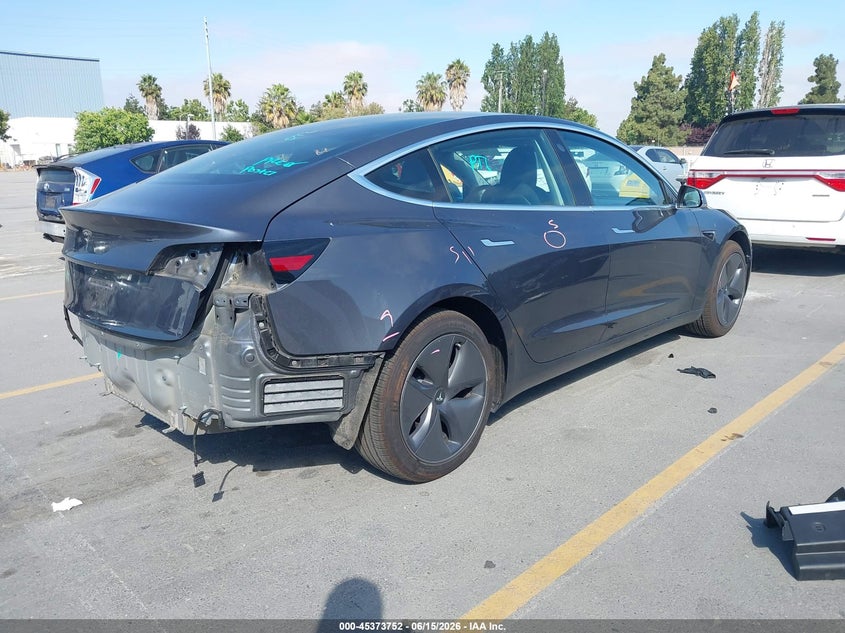 2020 Tesla Model 3 VIN 5YJ3E1EAXLF739310 IAAI salvage auction — LEFT REAR, Salvage Title, sold $6,000 on 2026-07-13 (photo 4)