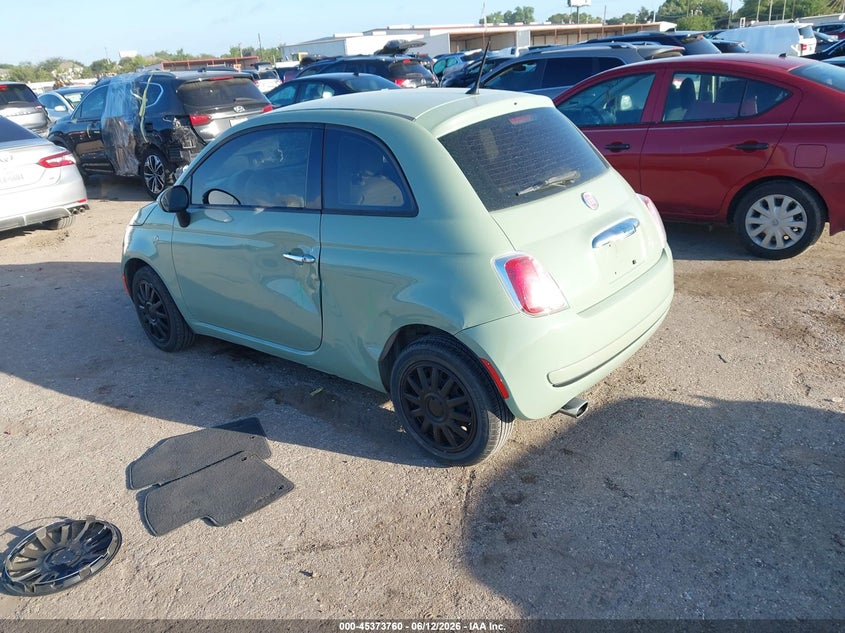 2015 Fiat 500 VIN 3C3CFFAR9FT507989 IAAI salvage auction — SIDE, Original (Texas), sold $1,550 on 2026-08-14 (photo 3)