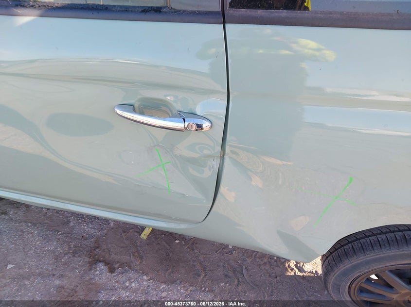 2015 Fiat 500 VIN 3C3CFFAR9FT507989 IAAI salvage auction — SIDE, Original (Texas), sold $1,550 on 2026-08-14 (photo 6)