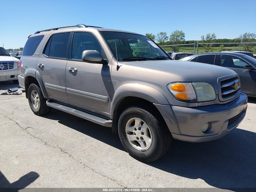 2002 Toyota Sequoia VIN 5TDBT48AX2S109344 IAAI salvage auction — NORMAL WEAR, Regular Certificate (Iowa), sold $575 on 2026-07-21 (photo 1)