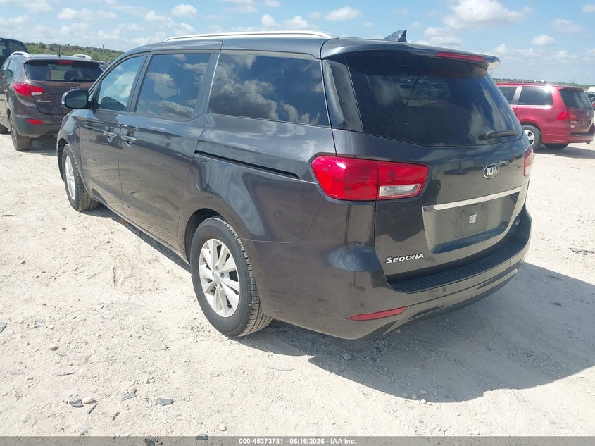 2016 Kia SEDONA VIN KNDMB5C11G6089310 IAAI salvage auction — NORMAL WEAR, Clear (Utah), sold $1,250 on 2026-07-09 (photo 3)