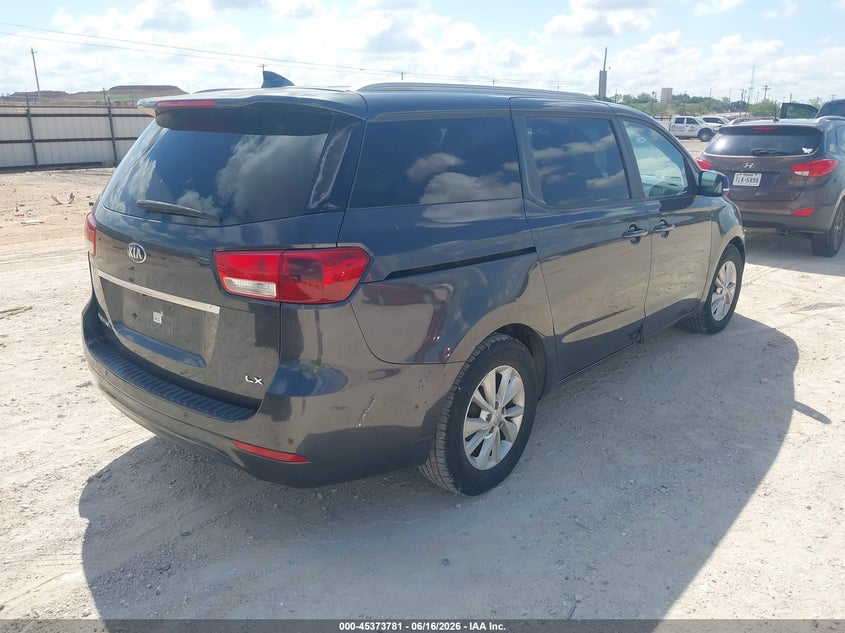2016 Kia SEDONA VIN KNDMB5C11G6089310 IAAI salvage auction — NORMAL WEAR, Clear (Utah), sold $1,250 on 2026-07-09 (photo 4)