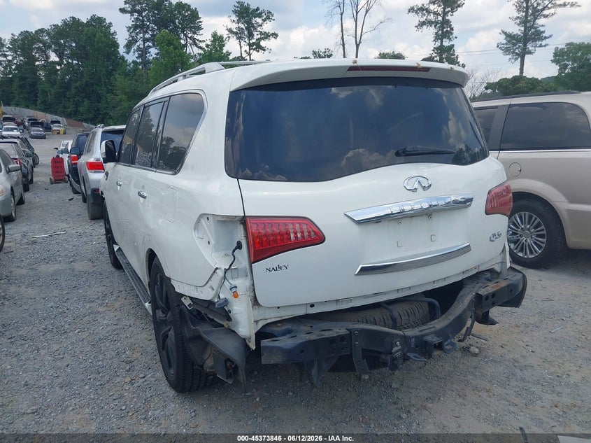 2012 Infiniti Qx56 VIN JN8AZ2NE2C9016876 IAAI salvage auction — FRONT & REAR, Salvage (Georgia), sold $2,550 on 2026-07-28 (photo 3)