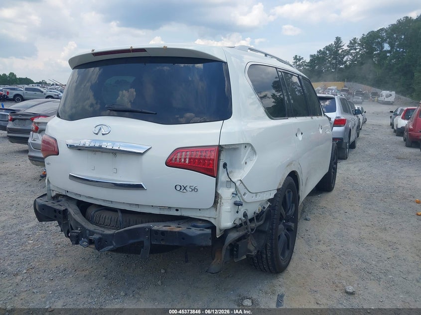 2012 Infiniti Qx56 VIN JN8AZ2NE2C9016876 IAAI salvage auction — FRONT & REAR, Salvage (Georgia), sold $2,550 on 2026-07-28 (photo 4)