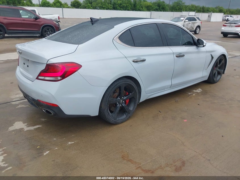 2021 Genesis G70 VIN KMTG34LE5MU074499 IAAI salvage auction — LEFT SIDE, Salvage (Texas), sold $6,050 on 2026-07-17 (photo 4)
