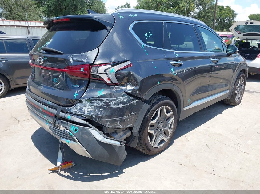 2022 Hyundai Santa fe VIN 5NMS44AL3NH441495 IAAI salvage auction — RIGHT REAR, Original (Texas), sold $7,200 on 2026-07-28 (photo 4)