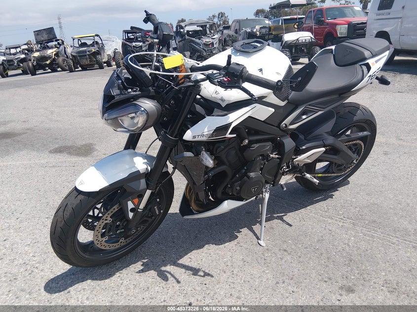 2025 Triumph motorcycle Street VIN SMTA604S6STCC6852 IAAI salvage auction — FRONT END, Salvage (California), sold $2,650 on 2026-07-28 (photo 2)