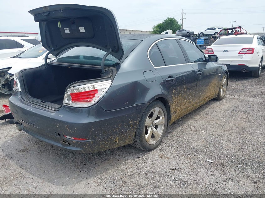 2008 BMW 5er VIN WBANU53558CT09890 IAAI salvage auction — REAR END, Clear (Oklahoma), sold $450 on 2026-08-04 (photo 4)