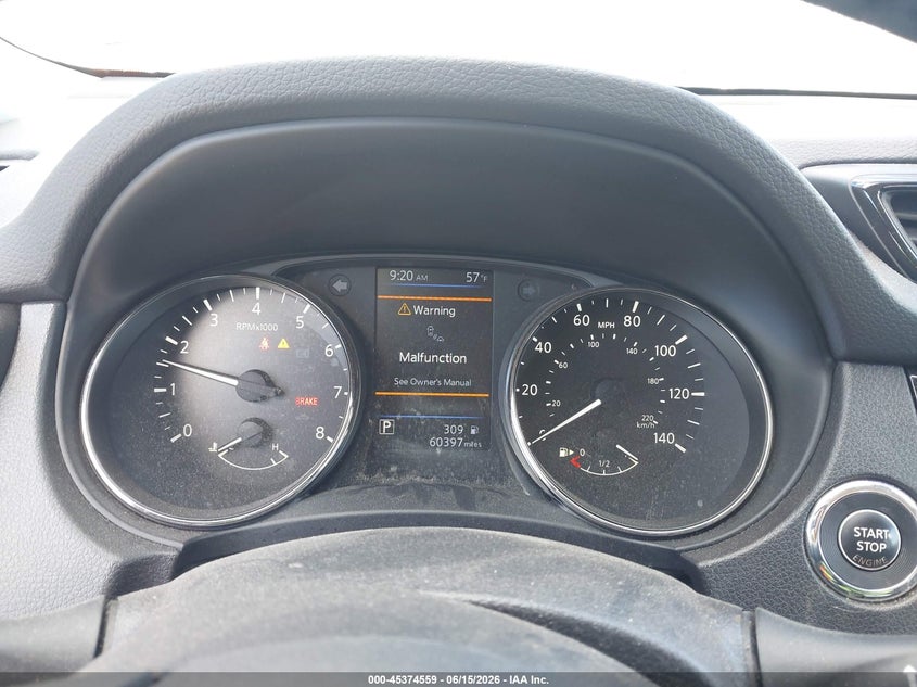 2020 Nissan Rogue VIN JN8AT2MV4LW110729 IAAI salvage auction — FRONT END, Salvage Title, sold $4,600 on 2026-07-24 (photo 7)