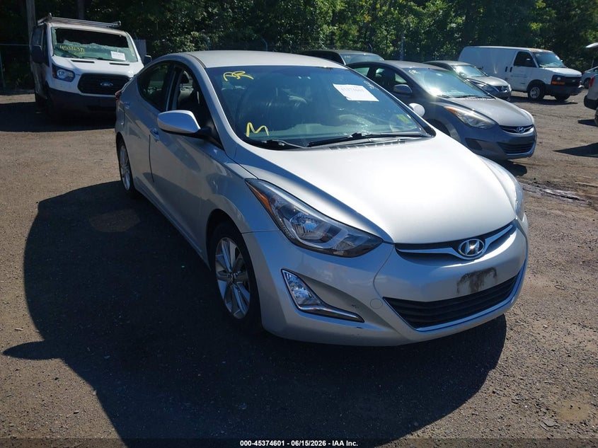 2014 Hyundai Elantra VIN KMHDH4AE6EU163338 IAAI salvage auction — RIGHT SIDE, Salvage - Greater Than 75% (Maryland), sold $1,650 on 2026-07-15 (photo 1)