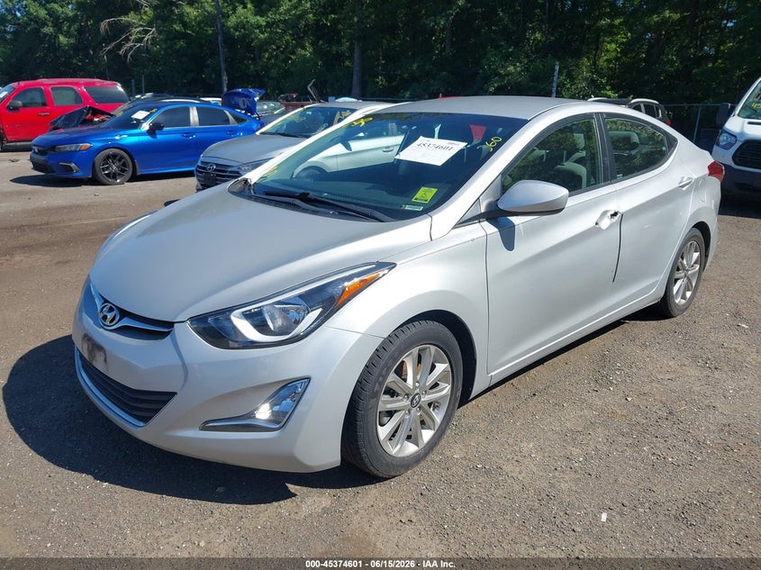 2014 Hyundai Elantra VIN KMHDH4AE6EU163338 IAAI salvage auction — RIGHT SIDE, Salvage - Greater Than 75% (Maryland), sold $1,650 on 2026-07-15 (photo 2)