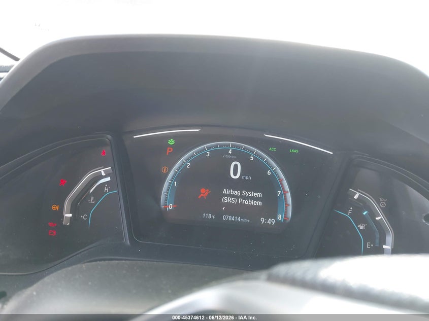 2020 Honda Civic VIN SHHFK7H3XLU403080 IAAI salvage auction — FRONT END, Salvage Title, sold $3,450 on 2026-07-21 (photo 7)