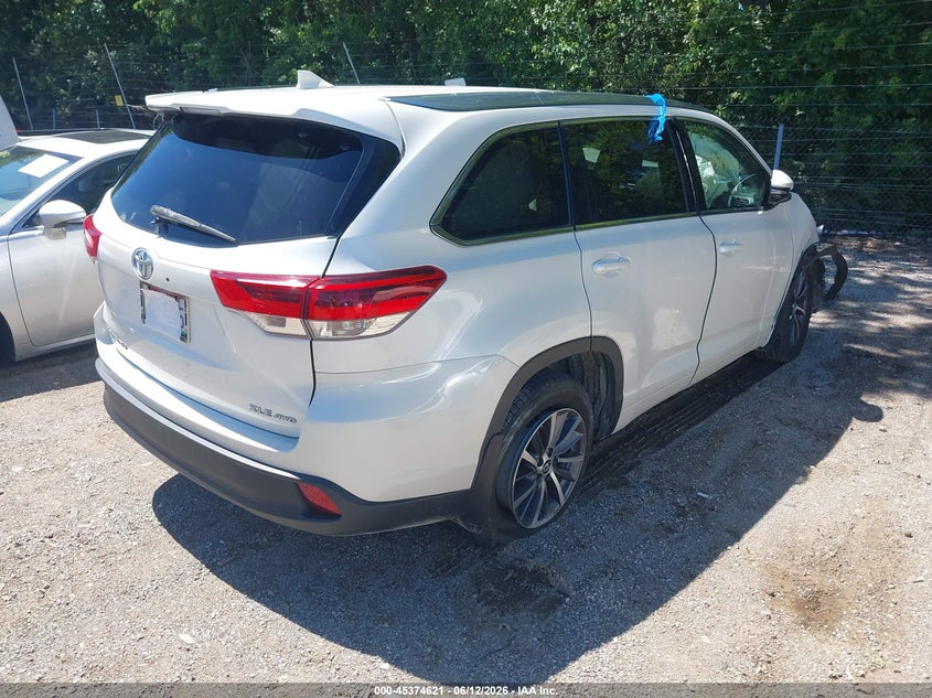 2018 Toyota Highlander VIN 5TDJZRFH0JS807791 IAAI salvage auction — FRONT END, Salvage (Indiana), sold $4,150 on 2026-07-15 (photo 4)