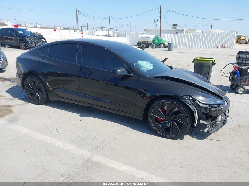 2024 Tesla Model 3 VIN 5YJ3E1ETXRF855116 IAAI salvage auction — FRONT END, Salvage (California), sold $17,700 on 2026-09-09 (photo 1)