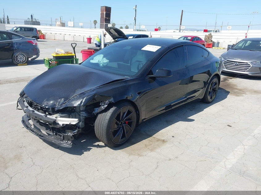 2024 Tesla Model 3 VIN 5YJ3E1ETXRF855116 IAAI salvage auction — FRONT END, Salvage (California), sold $17,700 on 2026-09-09 (photo 2)