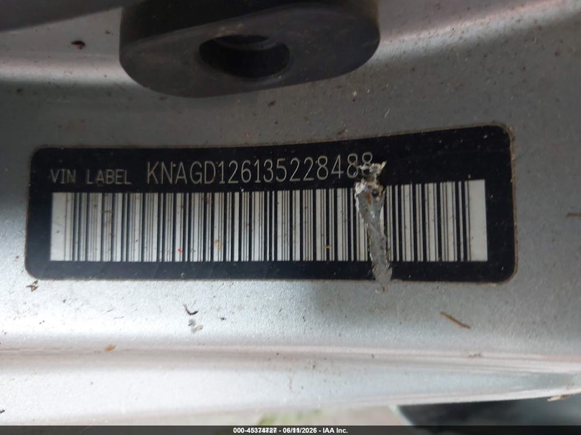 2003 Kia Optima VIN KNAGD126135228488 IAAI salvage auction — ROOF, Clear (Michigan), sold $400 on 2026-07-09 (photo 9)