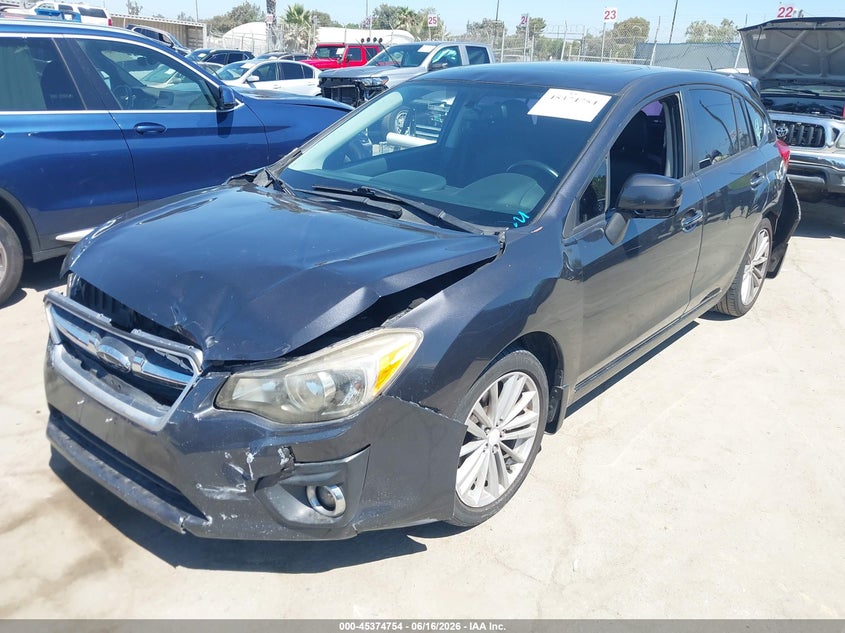 2012 Subaru Impreza VIN JF1GPAH6XCH220136 IAAI salvage auction — FRONT & REAR, Salvage (California), sold $675 on 2026-07-08 (photo 2)