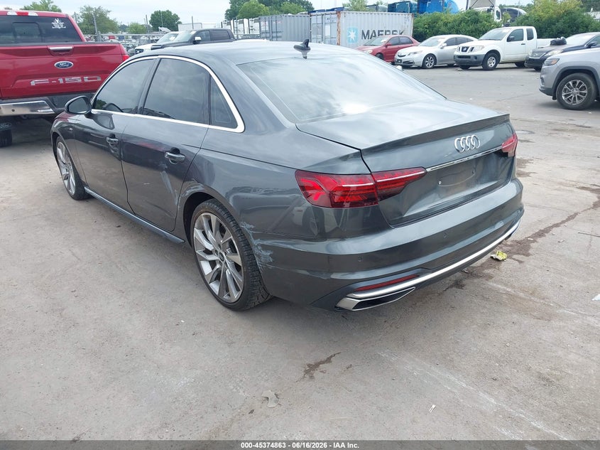 2022 Audi A4 VIN WAUEAAF4XNN004793 IAAI salvage auction — SIDE, Salvage (North Carolina), sold $7,250 on 2026-07-29 (photo 3)