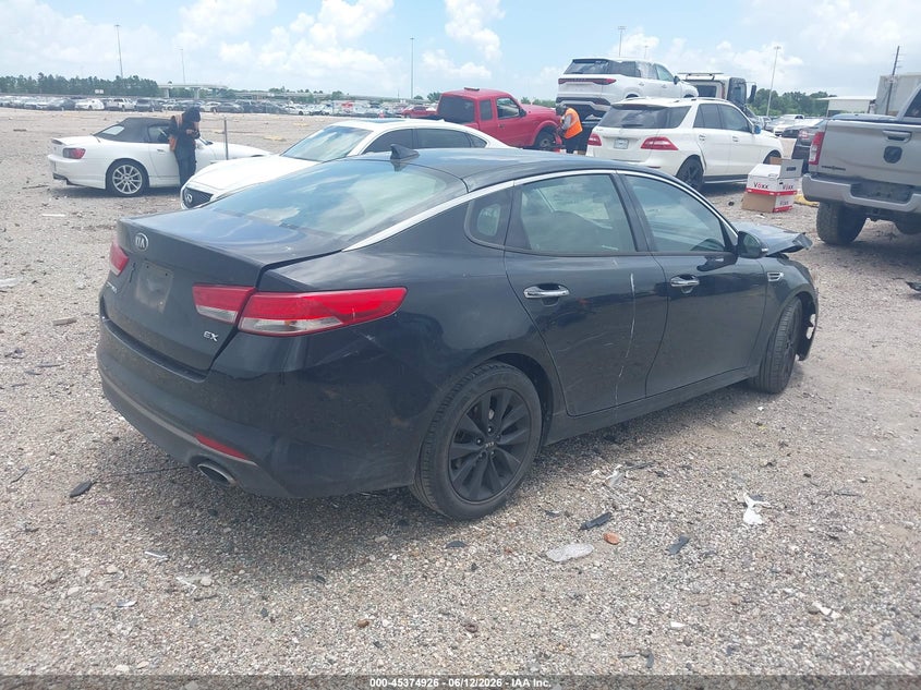 2018 Kia Optima VIN 5XXGU4L36JG196168 IAAI salvage auction — FRONT END, Original (Texas), sold $875 on 2026-07-30 (photo 4)