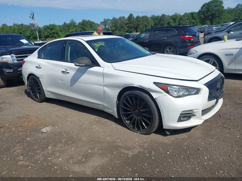 2014 Infiniti Q50 VIN JN1BV7AR2EM704347 IAAI salvage auction — NORMAL WEAR, Clear (New York), sold $1,750 on 2026-07-14 (photo 1)