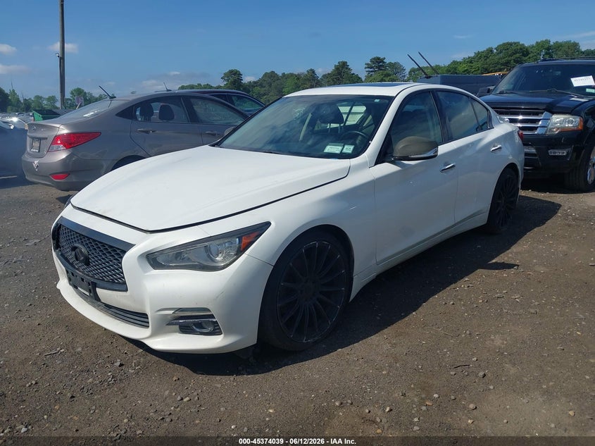 2014 Infiniti Q50 VIN JN1BV7AR2EM704347 IAAI salvage auction — NORMAL WEAR, Clear (New York), sold $1,750 on 2026-07-14 (photo 2)