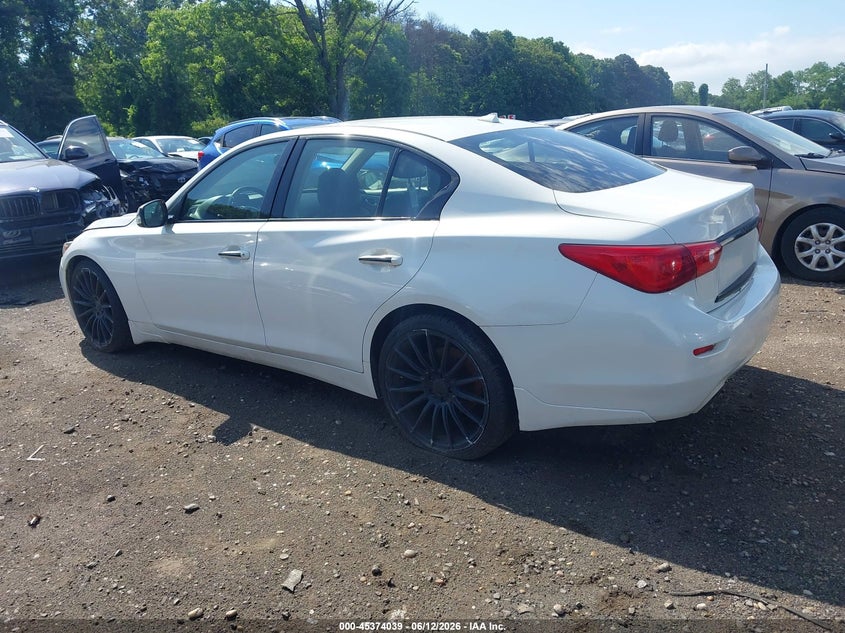 2014 Infiniti Q50 VIN JN1BV7AR2EM704347 IAAI salvage auction — NORMAL WEAR, Clear (New York), sold $1,750 on 2026-07-14 (photo 3)