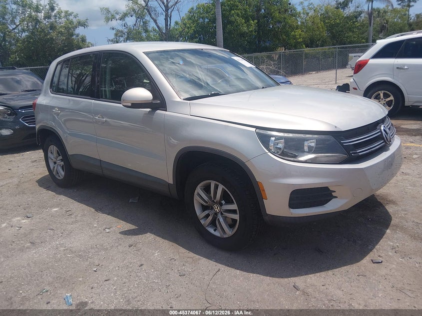 2013 Volkswagen Tiguan VIN WVGAV3AX8DW574329 IAAI salvage auction — LEFT FRONT, Salvage (Arizona), sold $650 on 2026-07-06 (photo 1)