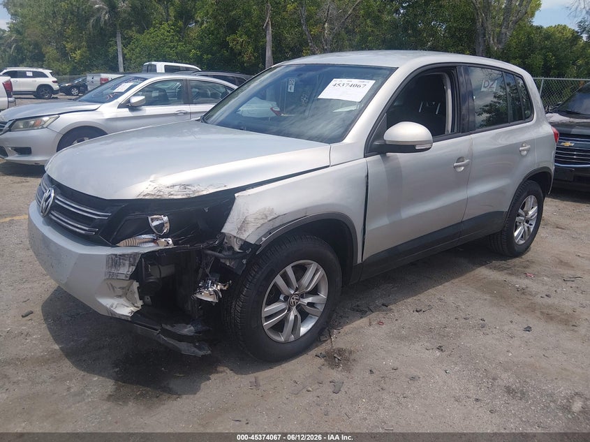 2013 Volkswagen Tiguan VIN WVGAV3AX8DW574329 IAAI salvage auction — LEFT FRONT, Salvage (Arizona), sold $650 on 2026-07-06 (photo 2)