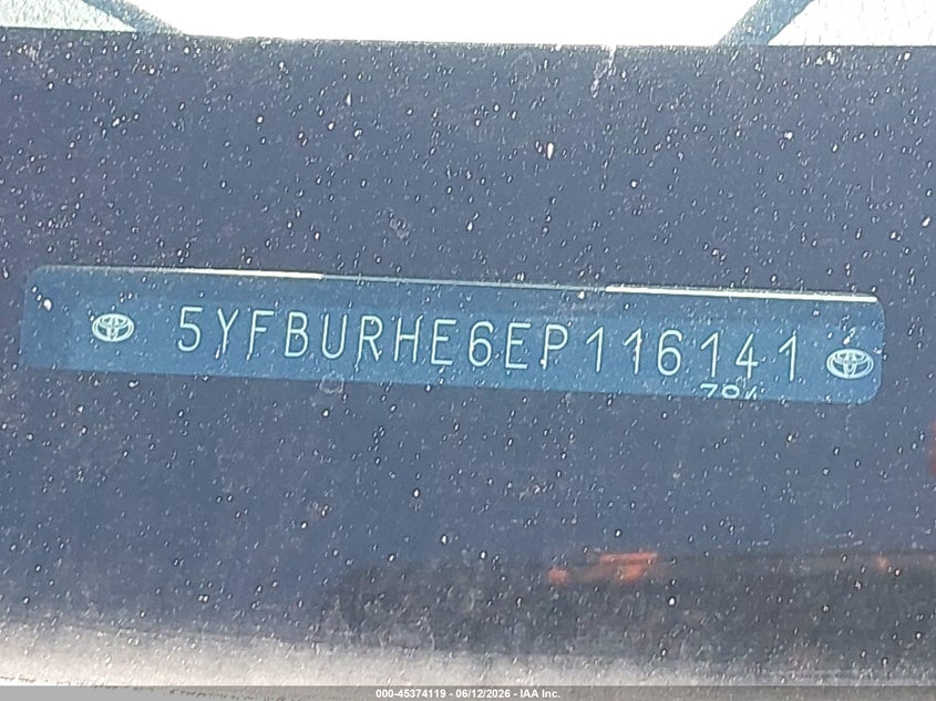 2014 Toyota Corolla VIN 5YFBURHE6EP116141 IAAI salvage auction — LEFT FRONT, Clear (Michigan), sold $3,875 on 2026-07-30 (photo 9)